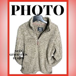 Alpine Sherpa Medium Brown 1/4 Zip Fleece Pullover Jacket